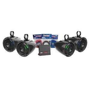 MTX Audio UNI-2-ADDON Universal UTV kit – 1 Amplifier, 4 Roll Cage Speaker Pods Compatible with Select Vehicles with 1.5"-2" Roll Cages - 1 of 4