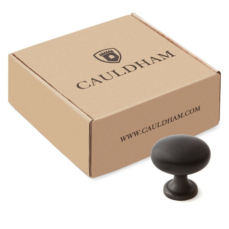 Cauldham Solid Round Kitchen Cabinet Knobs Pulls (1-1/8" Diameter) - Dresser Drawer/Door Hardware - Style R125 - Oil Rubbed Bronze, 4 of 6