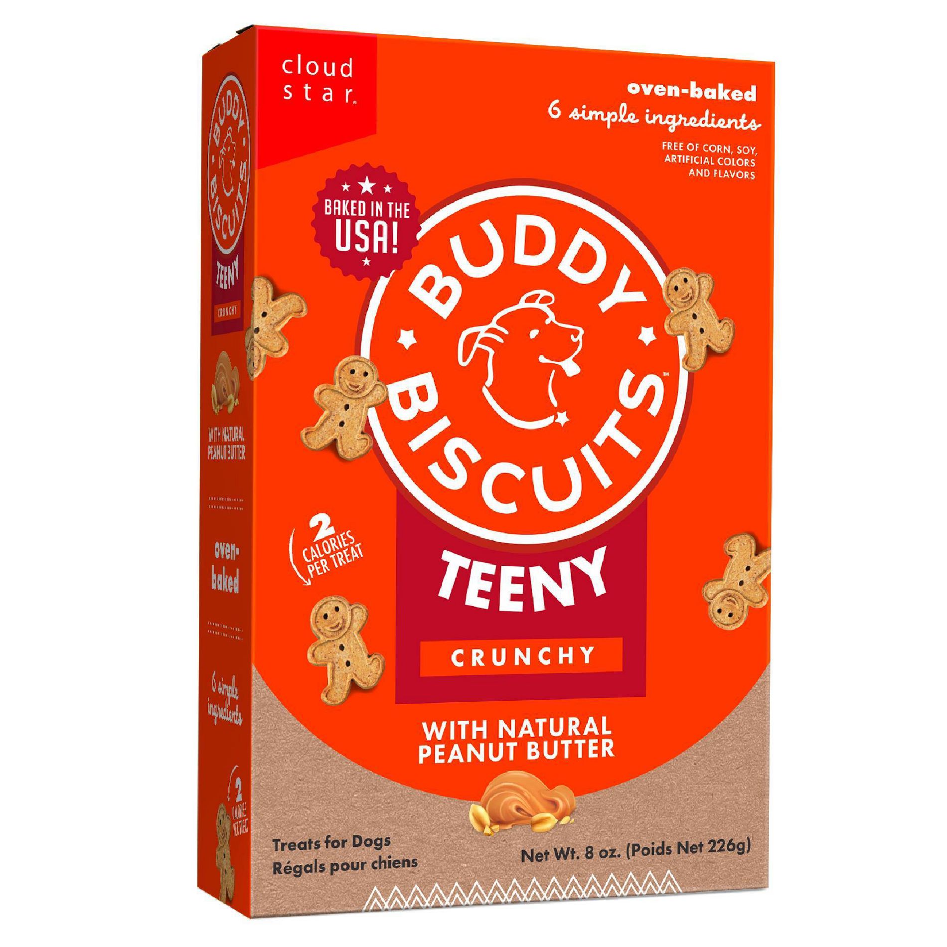 Buddy Biscuits Teeny Peanut Butter Dry Crunchy Dog Treats Box - 8oz
