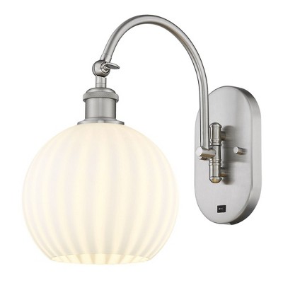 White Venetian - 1 Light Arm Swivels Side to Side Wall Sconce In Modern Style-13.5 Inches Tall and 8 Inches Wide