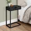 FONTOI End Tables C-shaped with Storage Drawer, Space Saving, Modern Contemporary Side Table for Accent Furniture, Black, 23"*17"*4" - 4 of 4