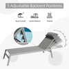 GlasFlength Patio Lounge Chair, Set of Three with Adjustable Back and Pillow Multi-Function Chair for Poolside, Patio, Gray, 60.51" * 23.86" * 38.35" - 4 of 4