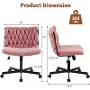 Criss Cross Chair with Wheels, Wide Seat Armless Desk Chair, Cross Legged Swivel Comfy Chair - 3 of 4