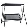 DSVIMOY 3-Person Porch Swing with Stand, Outdoor Swing with Adjustable Tilt Canopy and Comfortable Swing Bench-Style Seat, Black, 67.75"*43.25"*61" - 2 of 4