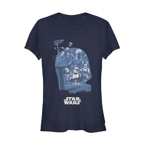 Juniors Womens Star Wars Unifying Boba Fett Collage T-Shirt - 1 of 3