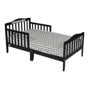 Yinvani Black Wood Baby Crib with Double Safety Guardrails - 1 of 4