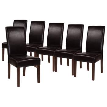 Merrick Lane Mid-Century Panel Back Parsons Accent Dining Chair - Set of 6
