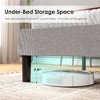 CAVINAS Modern Platform Bed, Queen Size Bed Frame with Upholstered Headboard & Wooden Slats - No Box Spring Needed, Easy Assembly - 2 of 4