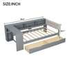 Mshliw Twin Size Platform Bed with Upholstered Headboard, Storage Shelves, 2 Drawers, Charging Station, Solid Wood Frame - 4 of 4