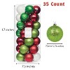 Every Day is Christmas 35ct 2.76"/70mm Shatterproof Round Christmas Tree Ornament Set, Merry Christmas Balls Ornaments with Hooks - 2 of 4