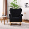 KWPZQEB Nursery Rocking Chair, Upholstered Glider Rocker Rocking Accent Chair Padded Seat with High Backrest, Comfy Armchair for Living Room - 2 of 4