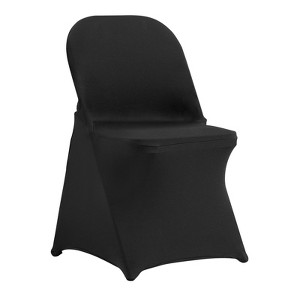 VEVOR Stretch Spandex Folding Chair Covers, Universal Fitted Chair Cover, Removable Washable Protective Slipcovers, for Wedding, (100PCS Black) - 1 of 4