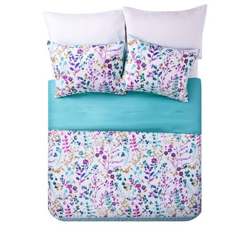King 3pc Timeless Comforter Set Aqua Purple Vcny Home Target