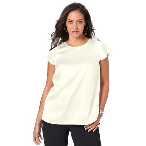 Women's Flared Long Sleeve Satin Blouse - Ava & Viv™ : Target