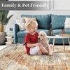 Area Rug 5x7 Washable Vintage Carpet for Office Soft Retro Low Pile Thin Rug Non Slip Oriental Medallion Floor Cover for Bedroom Dining Room - 2 of 4
