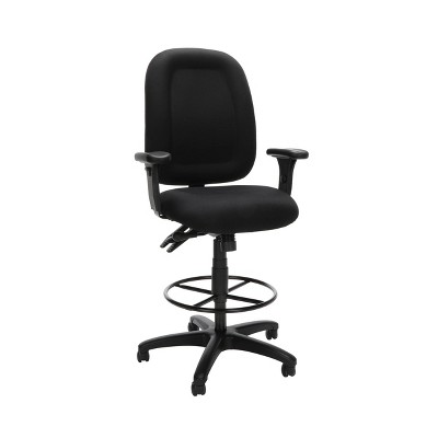 Ergonomic Mid Back Task Chair with Arms and Drafting Kit Black - OFM