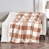 50"x60" Printed Buffalo Check Faux Shearling Throw Blanket Terracotta Orange - Isla Jade: Reversible, Cozy, OEKO-TEX Certified - 3 of 4