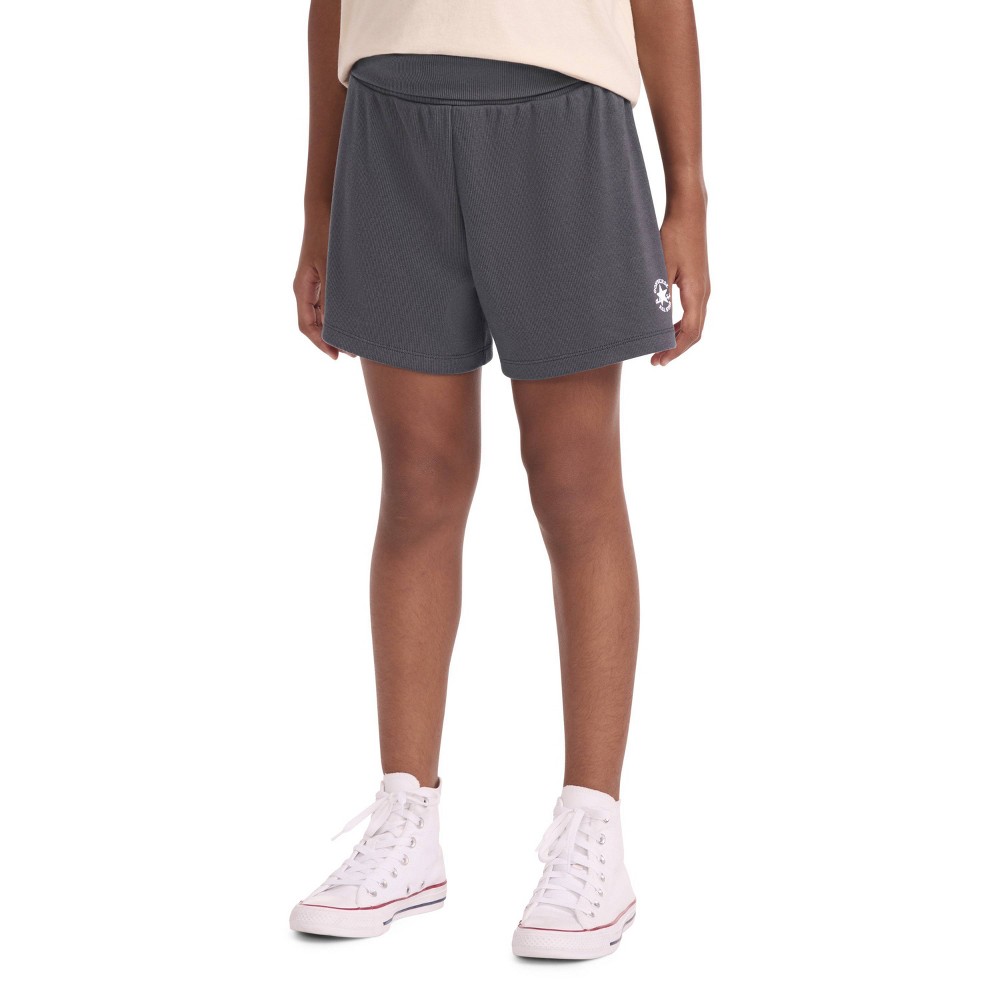 Converse® Girls' Pull-On Ribbed Shorts - Black S