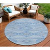 Blue And Gray Aztec Washable Indoor Outdoor Area Rug - 2 of 4