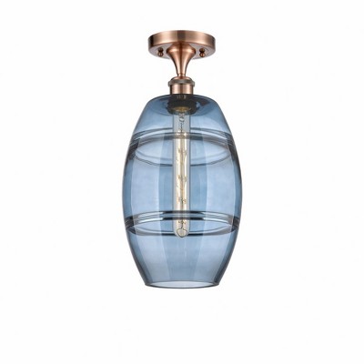 Vaz - 1 Light Semi-Flush Mount In Industrial Style-11.13 Inches Tall and 8 Inches Wide