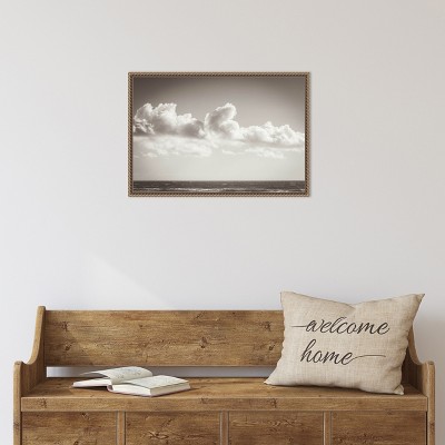 Venice Beach Monochrome Ocean Lithograph Framed Canvas Art