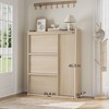 GustoWave Shoe Storage Cabinet with 3 Flip Drawers, Hidden Shoe Organizer with Adjustable Shelves, Freestanding Wooden Shoe Cabinet - 2 of 4