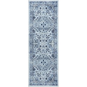 Entryway Runner Rug – Washable, Vintage Low-Pile Stain-Resistant, Soft Thin Non-Slip Carpet for Kitchen, Bedroom & Bathroom - 1 of 4