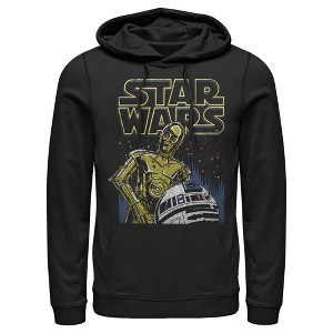 Men's Star Wars C-3PO and R2-D2 Sketch Pull Over Hoodie - 1 of 4