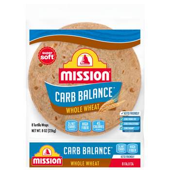 Mission Carb Balance Fajita Size Whole Wheat Flour Tortillas - 8oz/8ct