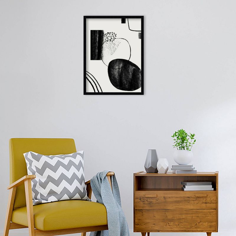 19&#34; x 25&#34; Abstract Composition Charcoal by Teju Reval Wood Framed Wall Art Print - Amanti Art, 5 of 11