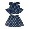 Polka Dot Peplum Denim Top and Skirt Set Mia Belle Girls - 2 of 4
