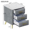 Accent Nightstand Modern with 3 Drawers and Marble Top for Bedroom or Living Room - 3irtyhousy - 4 of 4