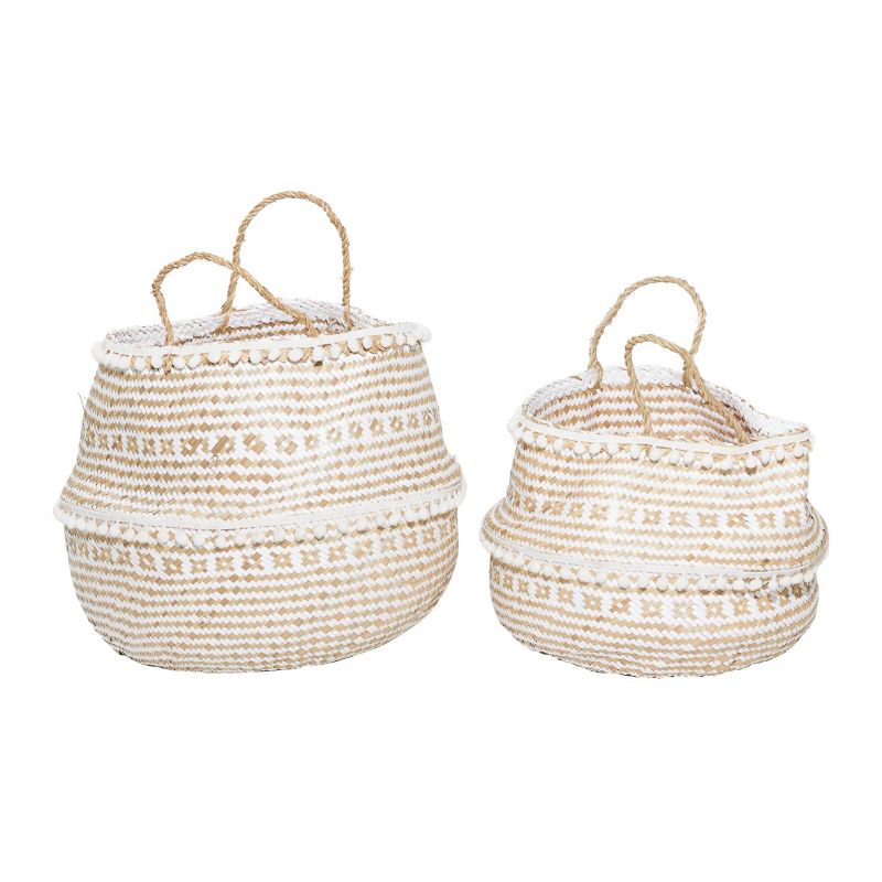 2pk Wood Natural Storage Baskets Brown - Olivia &#38; May, 3 of 5