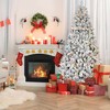 6FT Flocked Christmas Tree with 350 Colorful UL Lights and 36 Natural Pine Cones – 888 Snowy PVC Tips, Hinged Branches, Stable Metal Stand, Easy Setup - 2 of 4