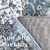 Washable Vintage Floral Area Rug, Traditional Low Pile Carpet, Stain Resistant Non Slip Rug for Living Room, Bedroom, Dining Room, and Office - 4 of 4
