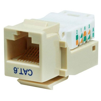 Monoprice Cat6 RJ-45 Toolless Keystone - Beige