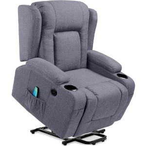 Best Choice Products Electric Power Lift Linen Recliner Massage Chair Furniture w/ USB Port, Heat, Cupholders - 1 of 4