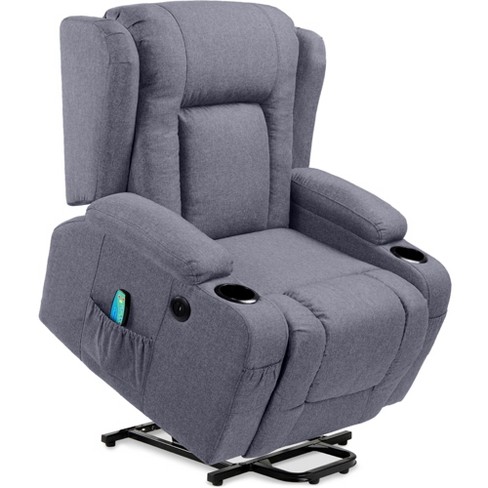 Best Choice Products Electric Power Lift Linen Recliner Massage Chair  Furniture W/ Usb Port, Heat, Cupholders - Blue : Target