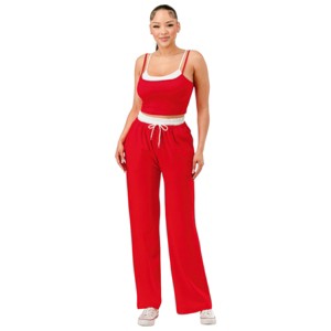 Slickblue Casual Tank & Sweatpant Set, Stretch Fabric, 2 Piece Co-ord Outfit, Sporty Style, Color Options, Size S-L - 1 of 4