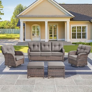 Gymojoy 5 Pieces Sofa Ottoman with Swivel Chairs - 1 of 4