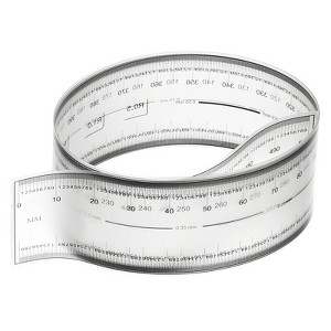 Unique Bargains PET Plastic Film Flexible Ruler with R Angle and Width Lines - 1 of 4