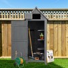 Maggift Outdoor Storage Sheds, Vertical Tall Tool Shed with Lockable Door, Waterproof Roof for Patio, Backyard and Lawn, Gray, 25.6"*21.3"*70.55" - 3 of 4