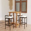 vidaXL Patio Bar Set Bar Table and Stools Patio Furniture Set with Cushions - Brown 5 Piece - 2 of 4