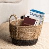 Sullivans Rattan Handled Woven Baskets Set of 2, 12"H & 10.5"H Black - 3 of 4