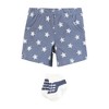 Hudson Baby Infant Boys Bodysuit, Short and Sock, Mamas Boy Blue Star - 4 of 4