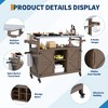 Outdoor Grill Cart with Storage Cabinet, Farmhouse Solid Wood Kitchen Island on Wheels, Outdoor Grill Table with Stainless Steel Table Top - 4 of 4