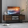 Costway TV Stand Entertainment Media Console w/ 2 Cabinets & Adjustable Shelf - 2 of 4