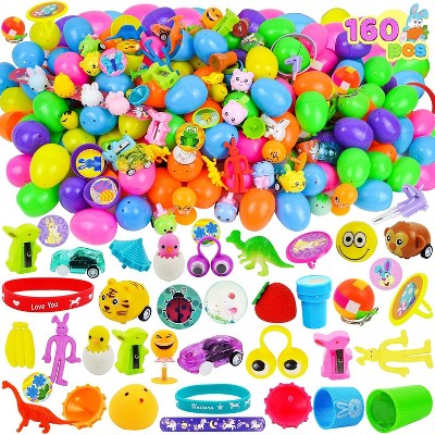 Joyfy Easter Eggs Stuffered with Toys Stickers, Filled Easter Eggs Hunt, Plastic Easter Basket Stuffers, for Kids' Classroom Exchange Gifts