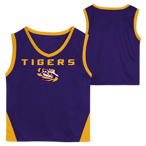 NCAA LSU Tigers Toddler Boys' Sleeveless Basketball Jersey and Shorts Set - 1 of 3