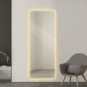 CAVINAS Rectangle Full Length Mirror,Wall-Mounted Full Body Mirror with LED Light,Full Mirror for Bedroom,Living Room - 1 of 4
